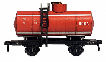 Сборная модель из картона Двухосная цистерна №386-3 красный