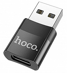 Переходник HOCO UA17 USB 2.0  to Type-C, черный