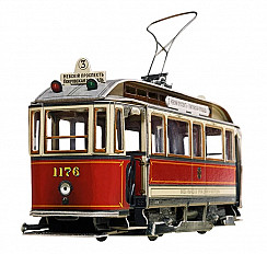 Сборная модель из картона Петербургский трамвай №605