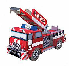 Сборная модель из картона Пожарная машина №069 красный