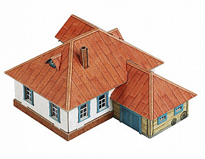 Сборная модель из картона Сельский дом №3 №529 белый